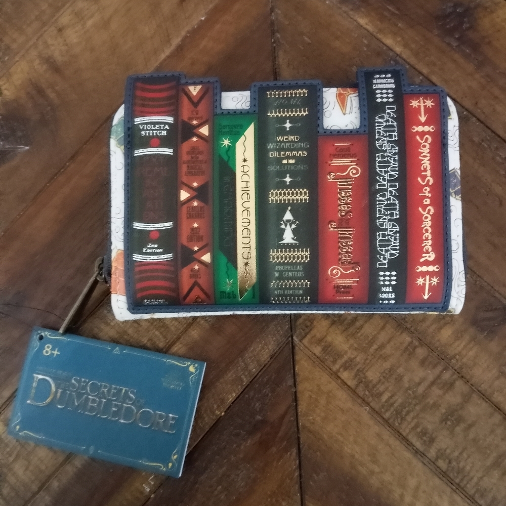 Book Spine Print Zip Wallet - Multicolor